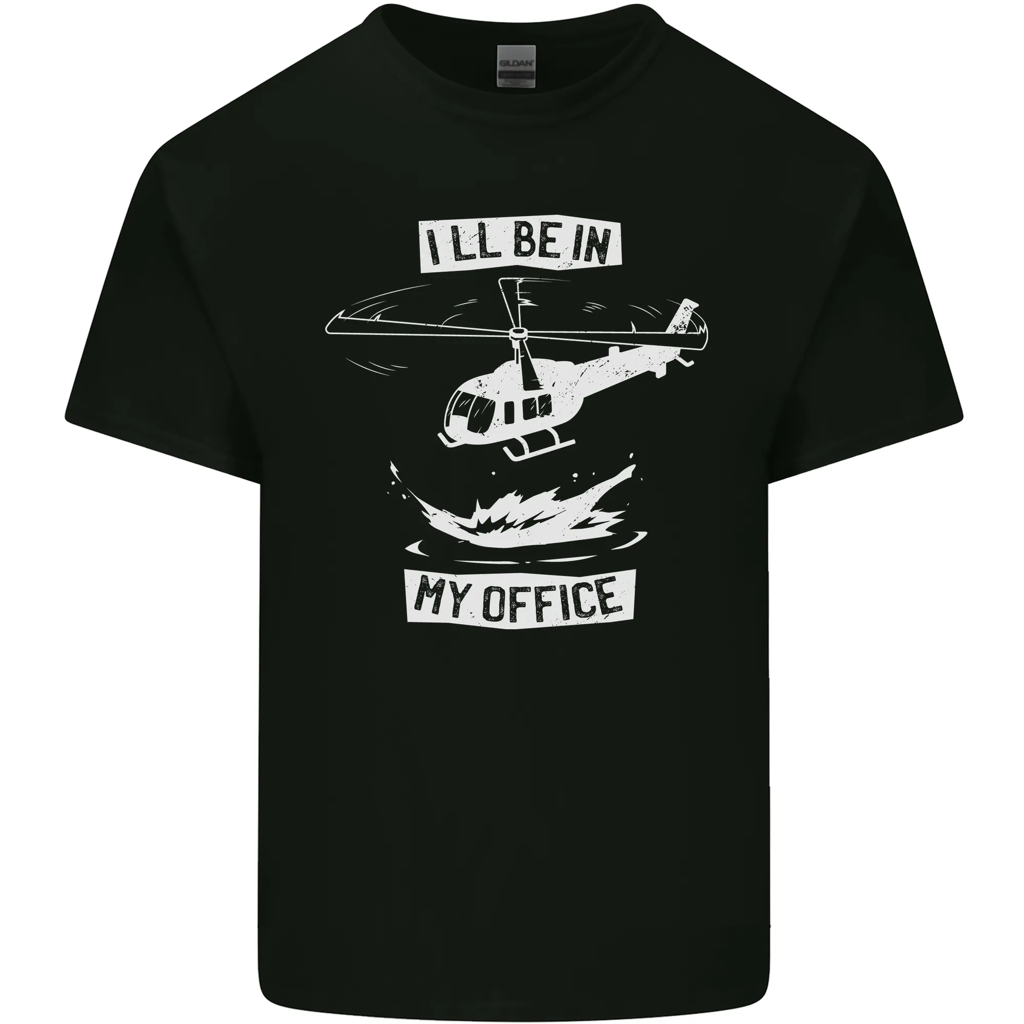 Helicopter Pilot Ill be in My Office Mens Light Cotton T-Shirt