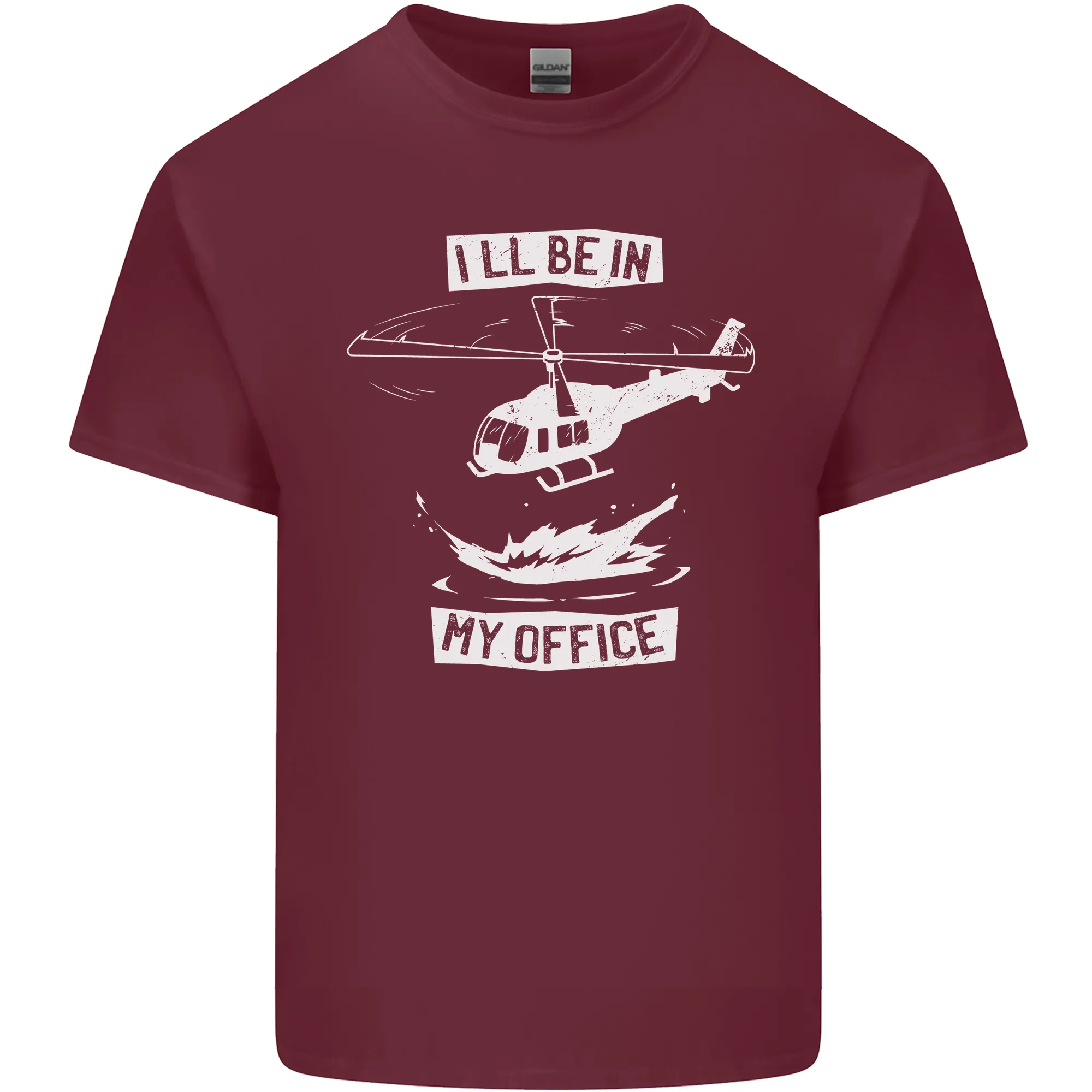Helicopter Pilot Ill be in My Office Mens Light Cotton T-Shirt