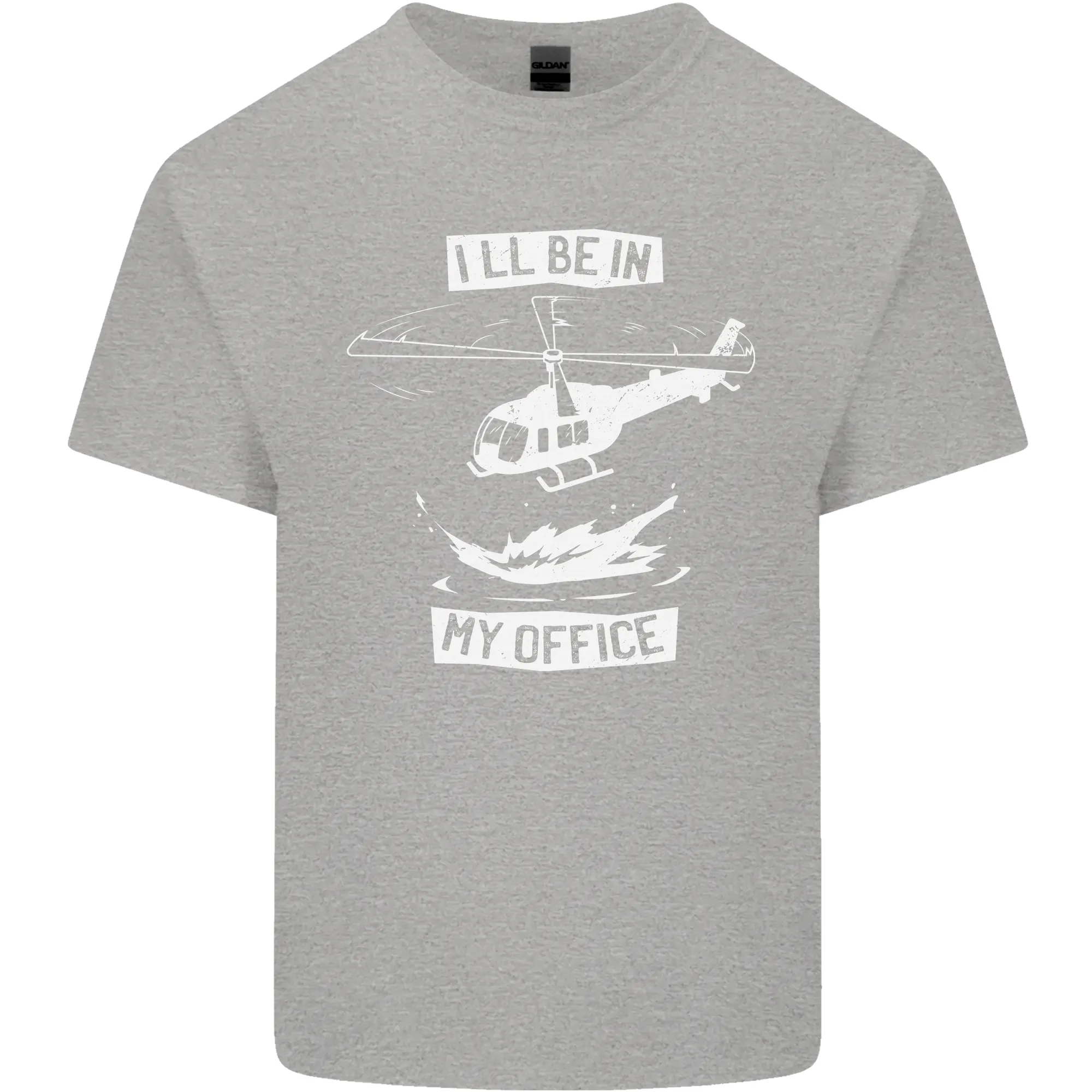 Helicopter Pilot Ill be in My Office Mens Light Cotton T-Shirt