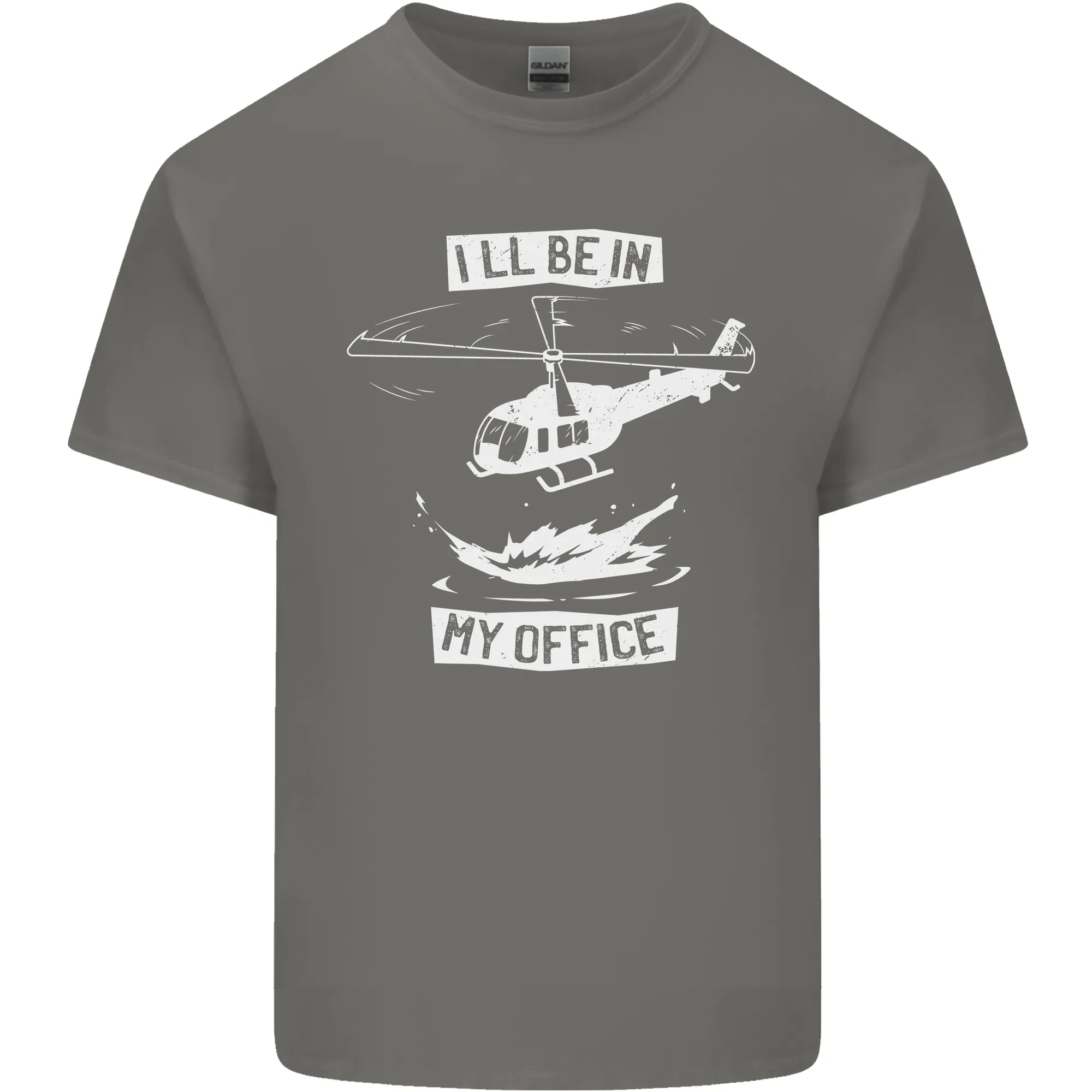 Helicopter Pilot Ill be in My Office Mens Light Cotton T-Shirt