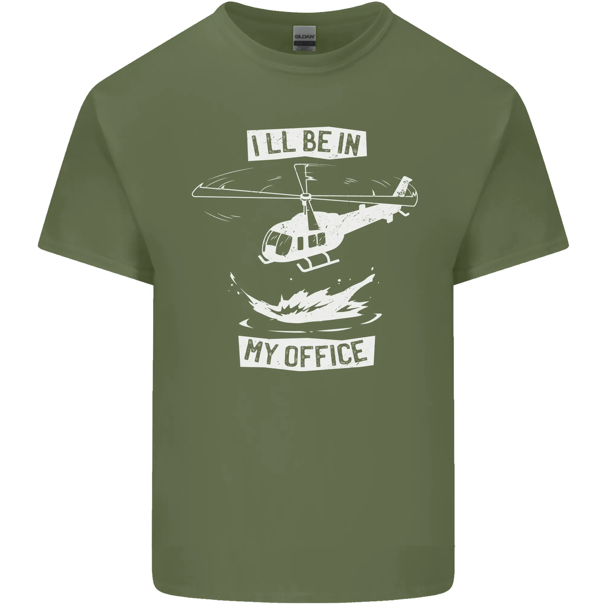 Helicopter Pilot Ill be in My Office Mens Light Cotton T-Shirt