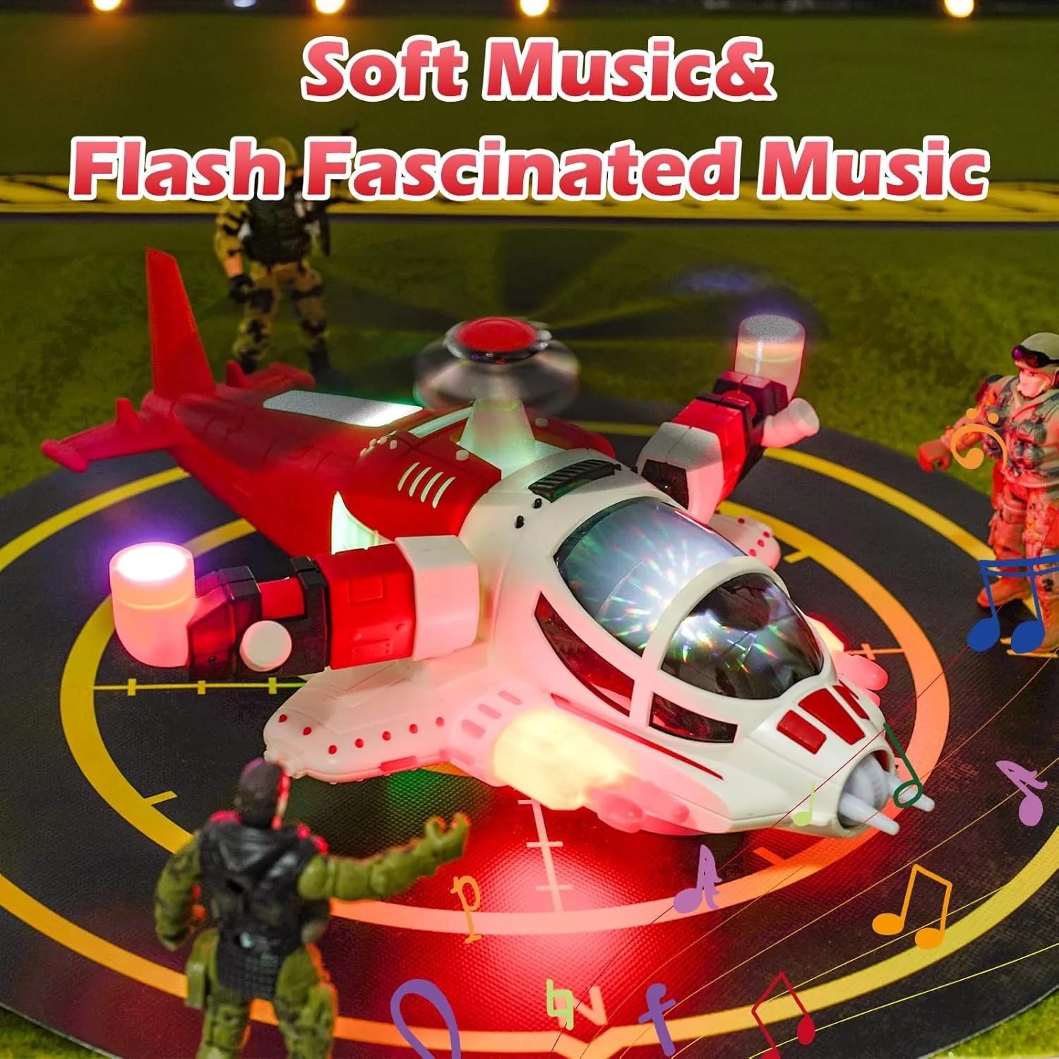 Helicopter Toy for Toddlers, Airplane Helicopter Toy for Kids, Boy Toy with Voice&Light Function, 360°Freedom&Automatic Obstacle Avoidance Airplane Toy for Kids 3  (Red)