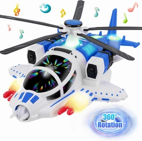 Helicopter Toy for Toddlers, Airplane Helicopter Toy for Kids, Boy Toy with Voice&Light Function, 360°Freedom&Automatic Obstacle Avoidance Airplane Toy for Kids 3 