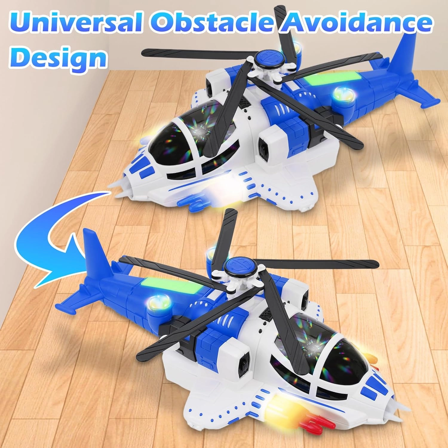 Helicopter Toy for Toddlers, Airplane Helicopter Toy for Kids, Boy Toy with Voice&Light Function, 360°Freedom&Automatic Obstacle Avoidance Airplane Toy for Kids 3 