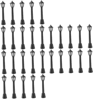 HEMOTON 3sets Miniature Lights DIY Dollhouse Kit Microscopic Street Lamp Post Set for Decoration 10pcs*3
