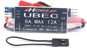 HENGE 8A UBEC Output 5V / 6V 6A / 8A Max 12A Inport 7V-25.5V 2-6S Lipo / 6-16 Cell Ni-Mh Input Switch Model BEC for RC Drone Helicopters