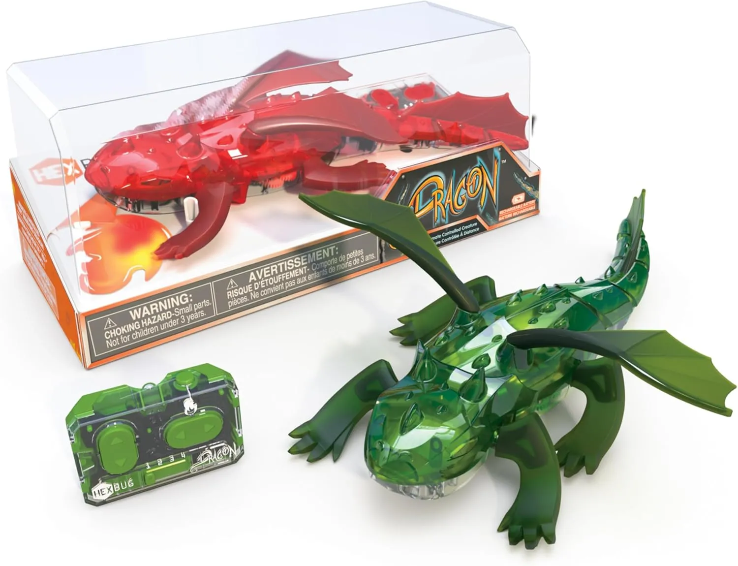 HEXBUG Remote Control Dragon, Rechargeable Robot Dragon Toys for Kids, Adjustable Robotic Dragon Figure STEM Toys for Boys & Girls Ages 8 & Up, Styles May Vary