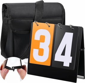 Hiboom Portable PVC Tennis Score Keeper Magnetic 2 Digit Scoreboard Flipper 0-9 Double Sides Flip Scorecard Scorekeeper for Tennis Sports Match Daily Use Outdoor Outside