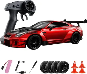 High-Speed RC Drift Car, 1:20 Scale 2.4G 4WD Stunt Remote Control Vehicle with LED Lights & Protective Features, RC Racing Toys for Hobbyist