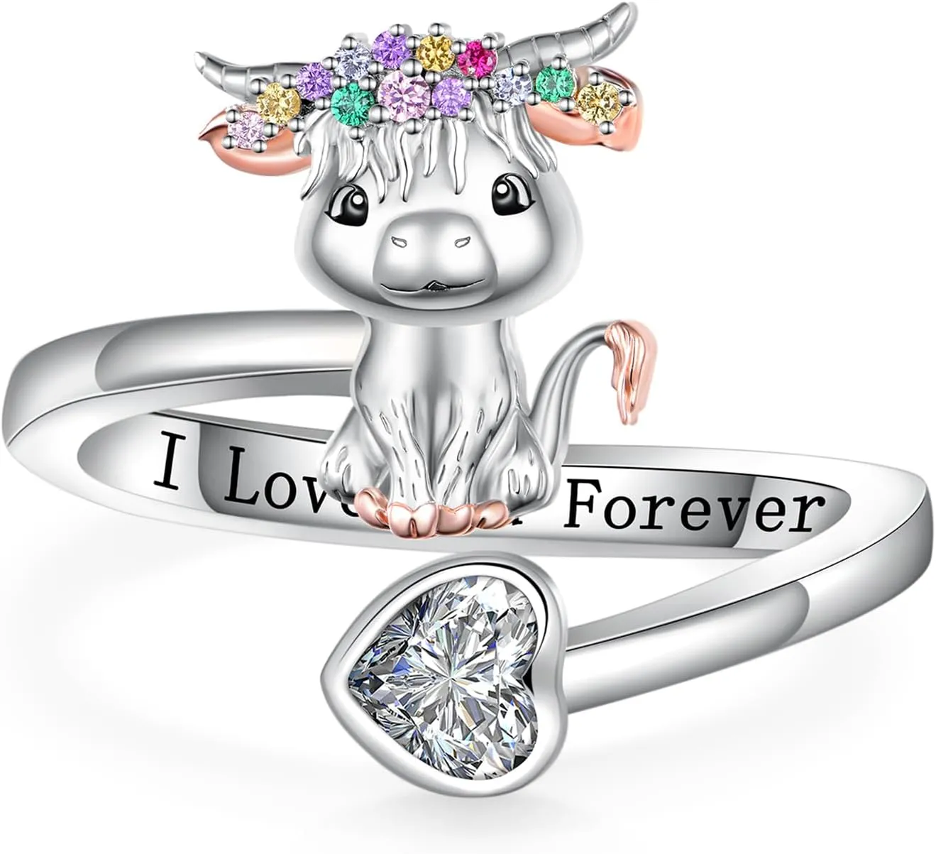 Highland Cow Rings 925 Sterling Silver Cow Rings Highland Cow Jewelry Gift for Women