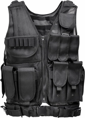 Himal Outdoors Tactical Vest, 600D Encrypted Polyester Adjustable Lightweight Airsoft Vest for Playing or Training