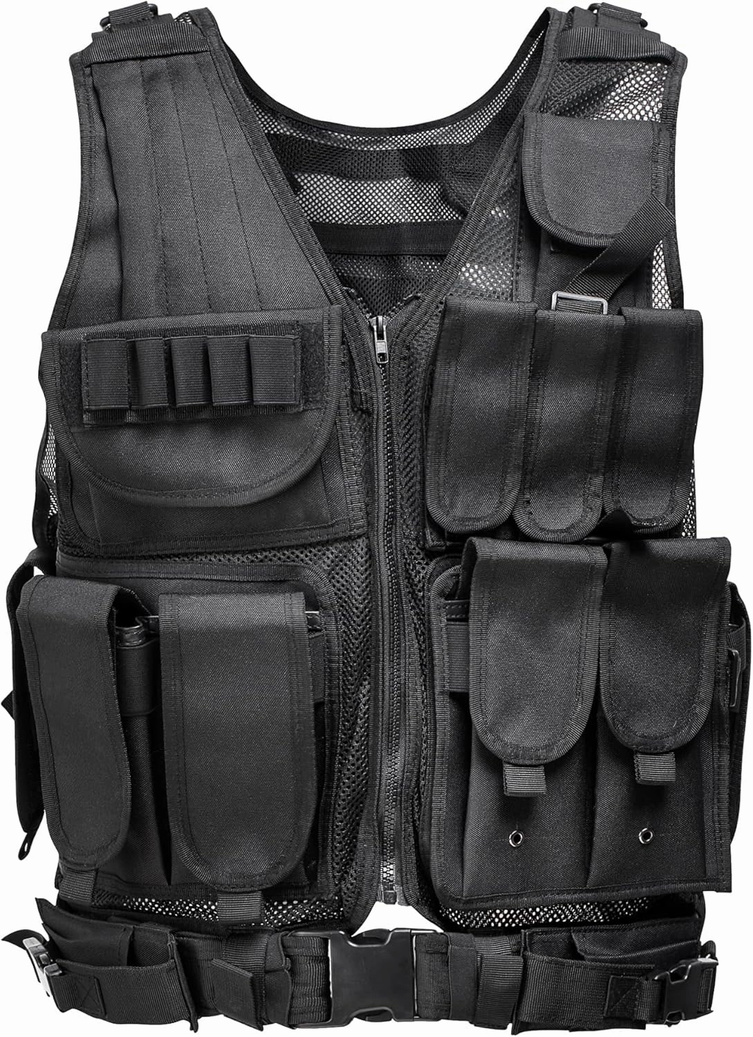 Himal Outdoors Tactical Vest, 600D Encrypted Polyester Adjustable Lightweight Airsoft Vest for Playing or Training