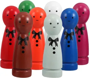 Hohopeti 8pcs Educational Wooden Peg Dolls Unfinished Miniature Dollhouse Craft Kit Enhances Creativity and Imaginative Play Safe Friendly Material for Home and School