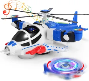 HOLYFUN Toddler Airplane Toys for Boys - Helicopter Plane Toys with Sounds and Lights - Birthday Gifts for Boys 3-5 Years