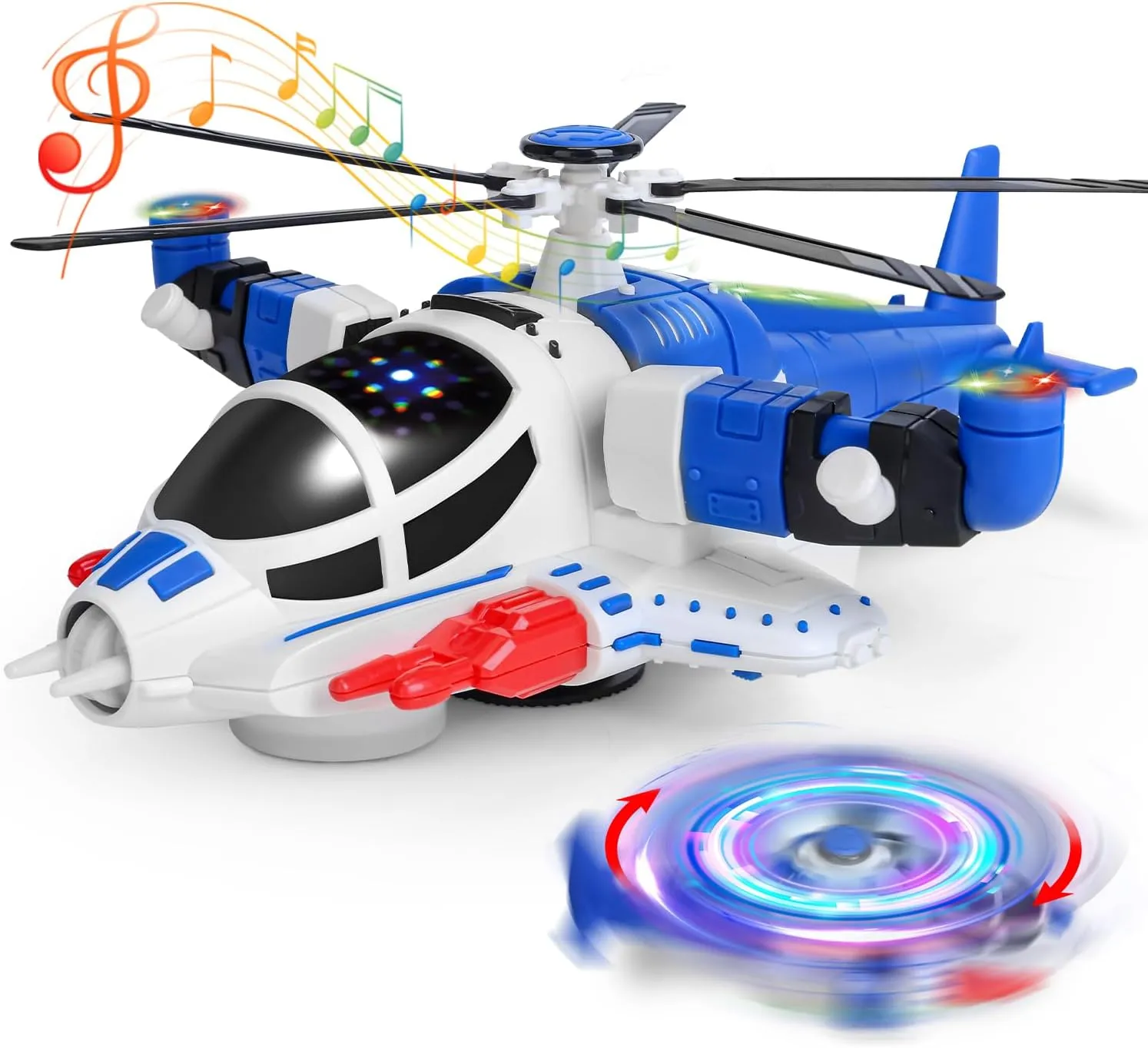 HOLYFUN Toddler Airplane Toys for Boys - Helicopter Plane Toys with Sounds and Lights - Birthday Gifts for Boys 3-5 Years