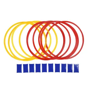 Hopscotch Rings Game, 10PCS Kids Exercise Hoops Jumping Hopscotch Game Rings for Sensory Training Physical Fitness(L)