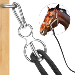 Horse Tie Ring with 8.2FT Poly Lead Rope Set - Humane Magnetic Tie Ring for Safe Pulling, Stress Relief, and Easy Installation - Ideal for Stables, and Training