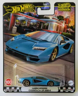 Hot Wheels Boulevard Lamborghini Countach LPI 800-4 Teal, 1:64 Scale