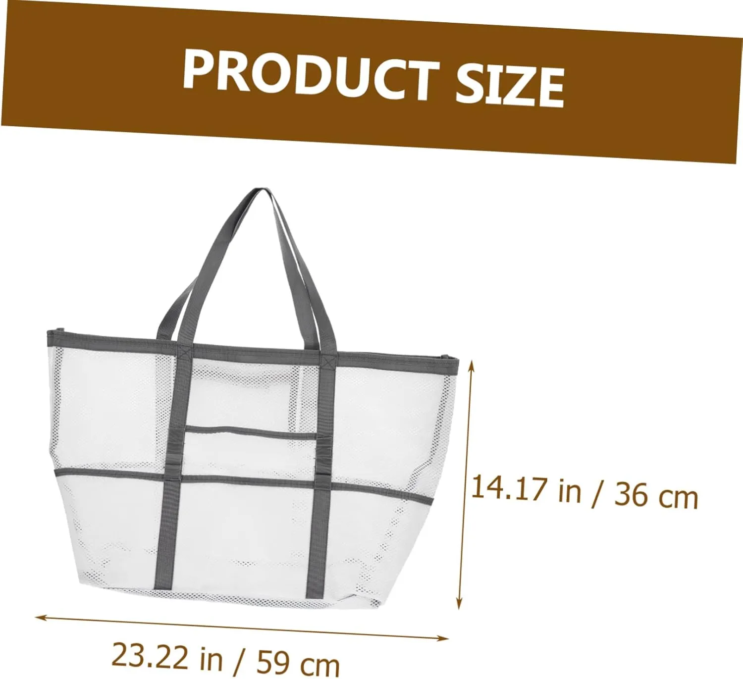 Housoutil 2pcs Portable Beach Toiletry for Toy with Organizers Use Multifunctional Mesh Bag Handle Basket, Whitex4pcs, 59x36cmx4pcs