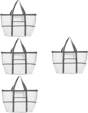 Housoutil 2pcs Portable Beach Toiletry for Toy with Organizers Use Multifunctional Mesh Bag Handle Basket, Whitex4pcs, 59x36cmx4pcs