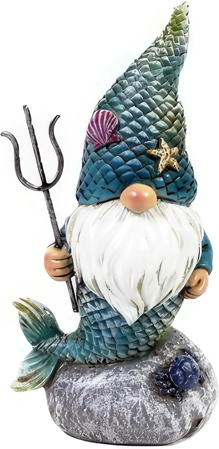 ICE ARMOR 4.5" H Merman with Trident Figurine Statue Sculpture Ornament Decoration Home/Room Decor Ideas for Housewarming, Holidays and Birthdays Great Collectible Addition