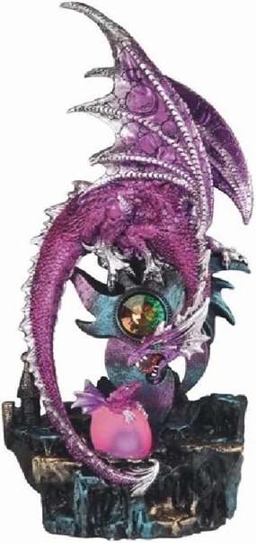 ICE ARMOR 12.25" H Pink Dragon with LED Light Statue Fantasy Decoration Figurine