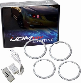 iJDMTOY 7-Color RGB LED Halo Ring Lighting Kit Compatible with 2007-2008 Acura TL Projector Front Road Illuminating Light Retrofit w/Adjustable Setting