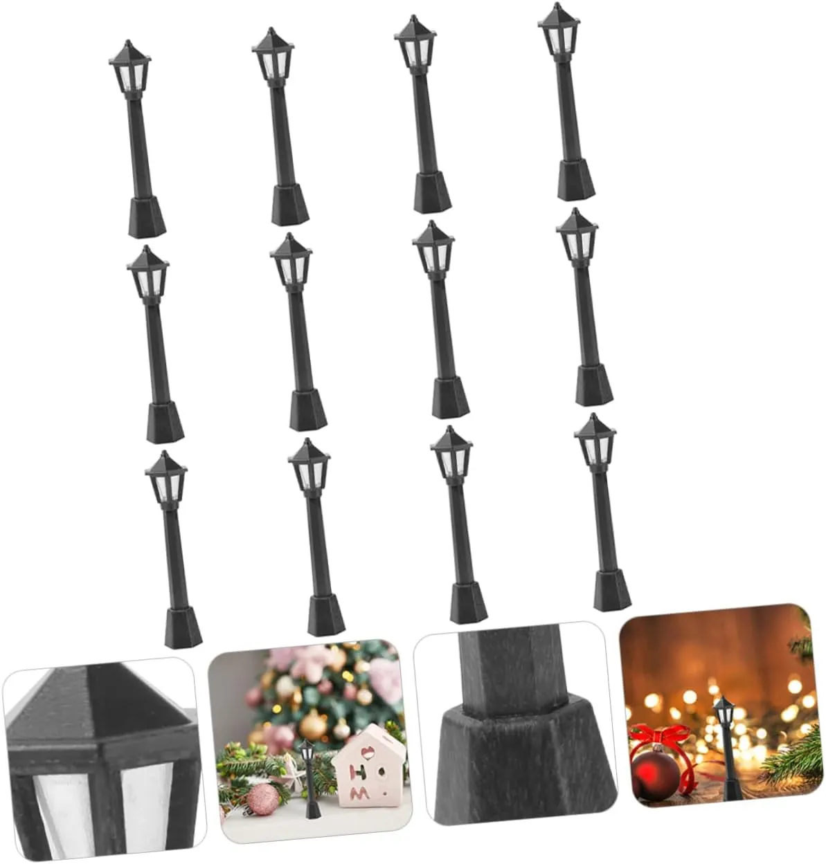 IMIKEYA 2sets 12pcs Street Light Model Simulation Light for Dollhouse Decor Plastic Craftsmanship Realistic Design for Miniature House Accessories 12pcs*2