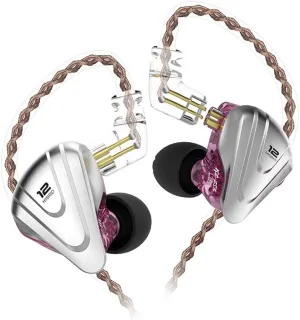 in-Ear Monitors,KZ ZSX 1DD 5BA Hybrid HiFi Stereo Noise Isolating Sport IEM Earphones/Earbuds/Headphones with Detachable Cable (Without MIC, Purple)