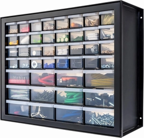 IRIS USA Screw Tool Organizer Small Parts Cabinet Chest, 44-Drawer Hardware Electronics Nuts Bolts Storage Drawers Organization Toolbox Garage Craft Business Teacher Beads Scrapbook Art Hobby - Black