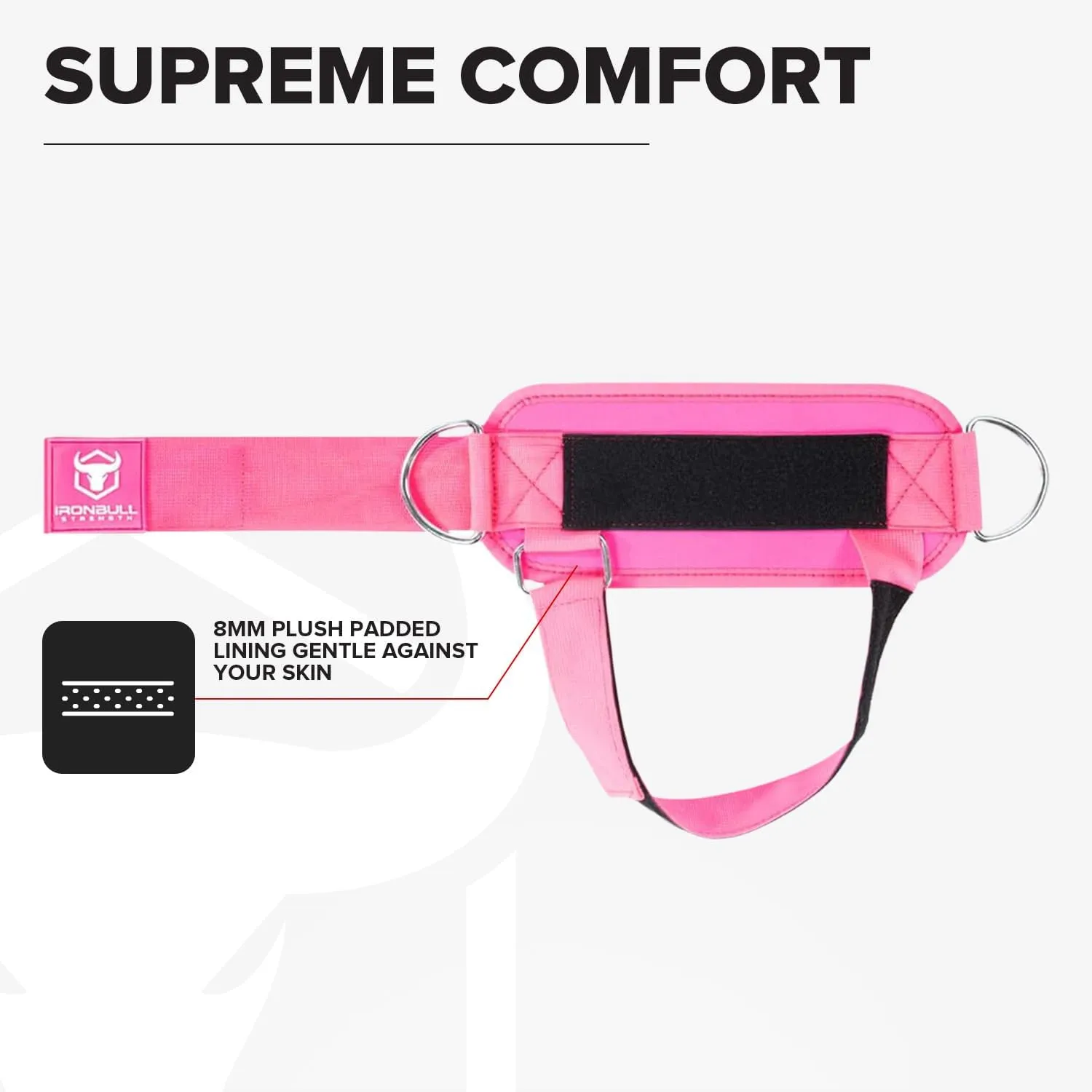 Iron Bull Strength Women's Kickback Ankle Strap for Cable Machines & Resistance Bands: Gym & Home Workout Cuff Attachment for Leg Extensions, Kickbacks, Hip Abductors - Booty Exercises