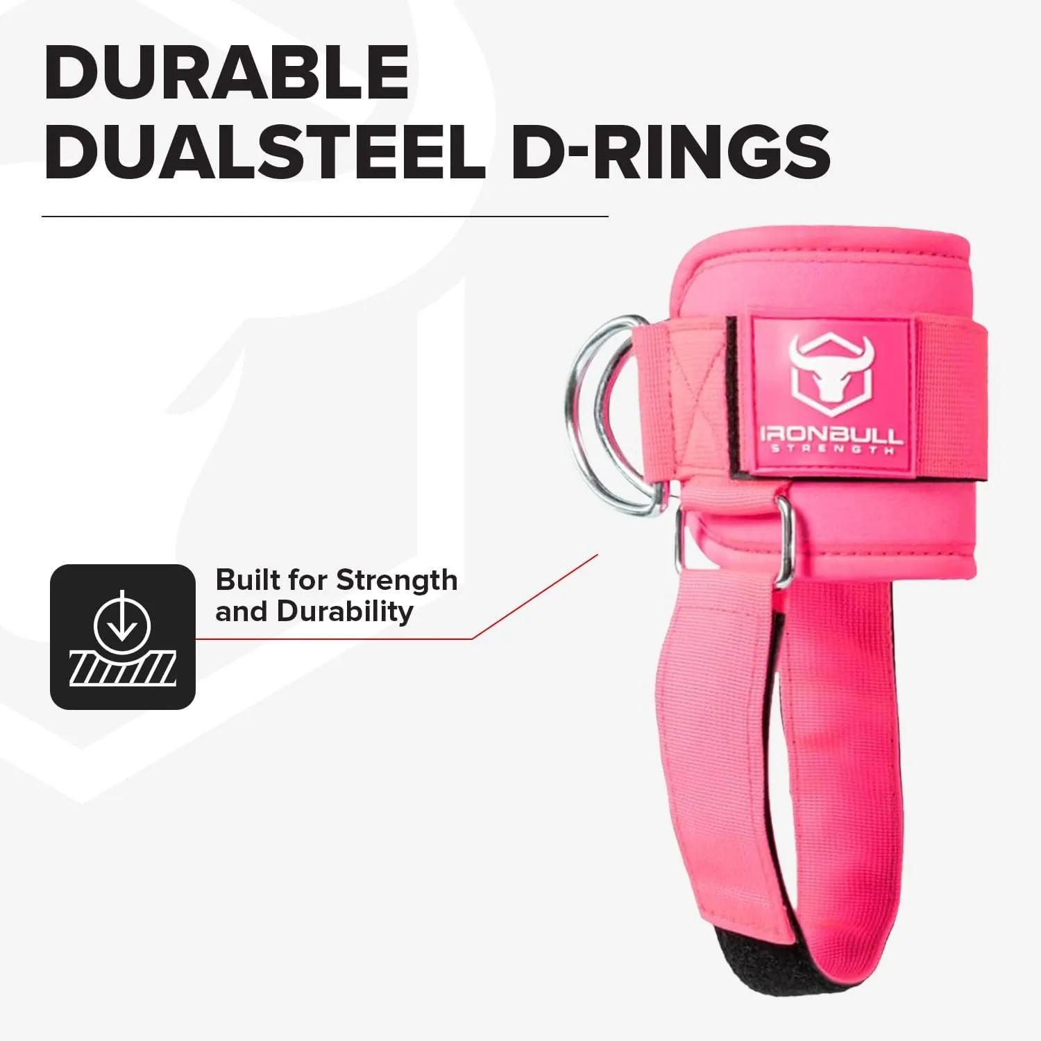 Iron Bull Strength Women's Kickback Ankle Strap for Cable Machines & Resistance Bands: Gym & Home Workout Cuff Attachment for Leg Extensions, Kickbacks, Hip Abductors - Booty Exercises