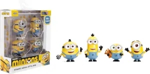 Jada Despicable Me Minions Metalfigs 4-Pack - Stuart, Kevin, Otto, Bob - Collectible 2.5" Metal Figures, Wave 1