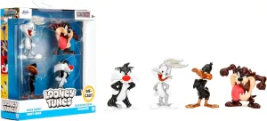 Jada Looney Tunes Metalfigs 4-Pack - Bugs Bunny, Tasmanian Devil, Daffy Duck, Sylvester The Cat - Collectible 2,5" Metal Figures
