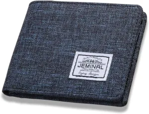 JEMINAL Men's Ultra-thin Canvas Short Cloth Wallet Men's Small Short Clip Boys Students Original Simple Niche Horizontal Short Money Clip (Blue), 31903#