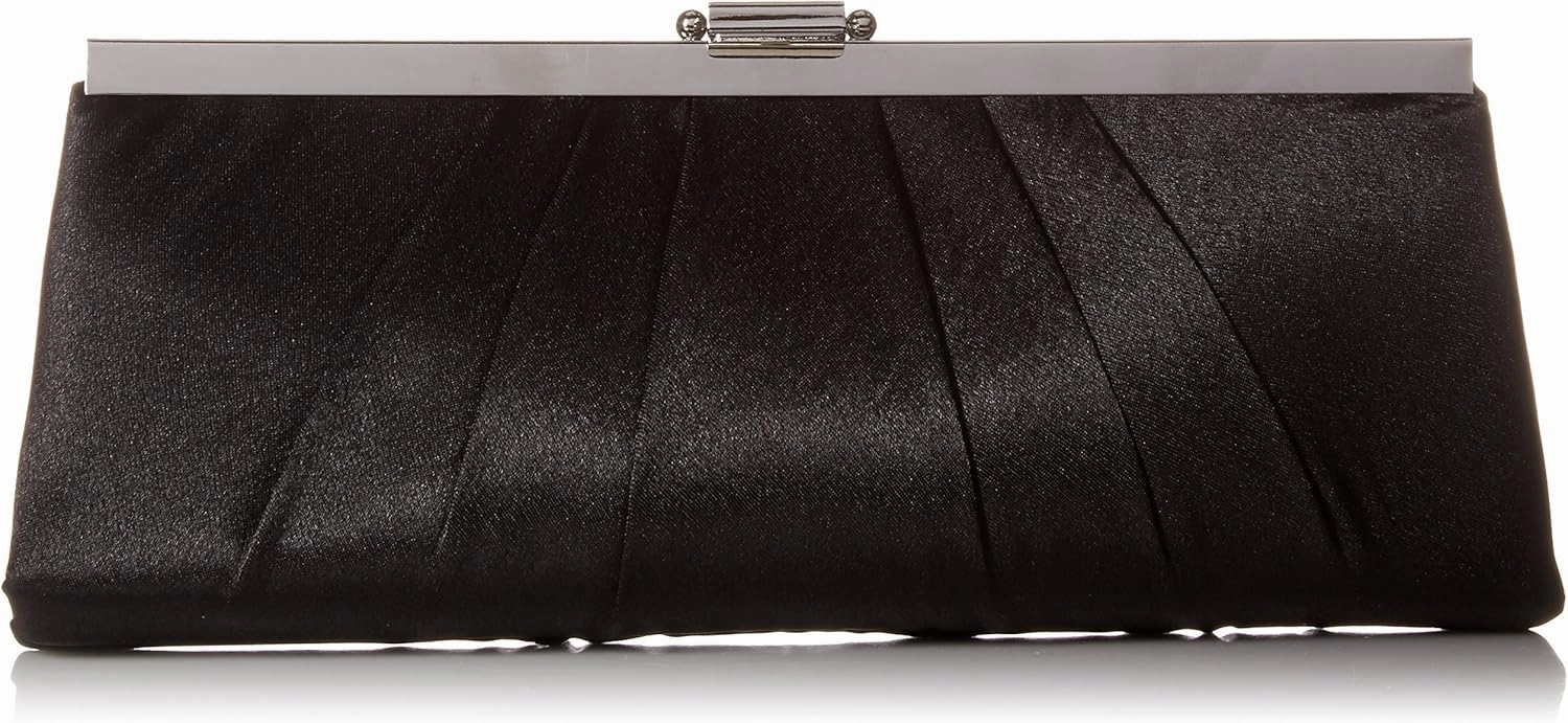 Jessica McClintock Blaire Women's Satin Frame Evening Clutch Bag Purse with Shoulder Chain Included