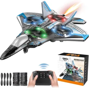 Jet Fighter Stunt RC Plane - Foam Remote Control Drone Helicopter Airplane with LED Lights, Drones for Kids, Toys for Ages 8-13, Gifts for 6 7 8 10 12 13 14 Year Old Boys Birthday Christmas