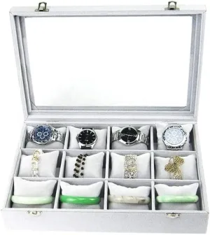 Jewellery Box Organizer 10 Different Designs Clear Glass Lid Velvet Jewelry Organizer Box Jewelry Showcase for Watch Earrings Rings. Jewellery Display Case(D)