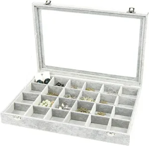 jewelry box Jewelry Box With Clear Glass Lid 10 Different Designs Velvet Jewelry Organizer Box Jewelry Showcase For Watch Earrings Rings jewelry case organizer (Color : Jewelry Box G)
