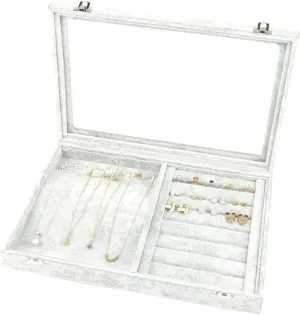 Jewelry Case Jewelry Box Jewelry Organizer 10 Different Designs Clear Glass Lid Velvet Jewelry Organizer Box Jewelry Showcase For Watch Earrings Rings. Jewelry Storage ( Color : I , Size : As shown )