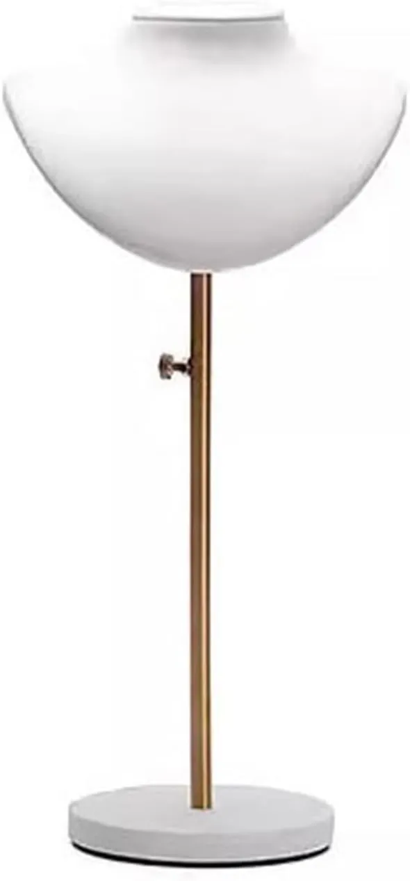 Jewelry Holder Stand White Necklace Display Bust Necklace Holder for Girls, Velvet Hanging Necklace Organizer Mannequin Bust, Adjustable height Jewelry Bust Display for Show Jewelry Display(Small)