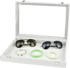 Jewelry Organizer Jewelry Box 10 Different Designs Clear Glass Lid Velvet Jewelry Organizer Box Jewelry Showcase for Watch Earrings Rings. Jewelry Case Jewelry Display Storage-1