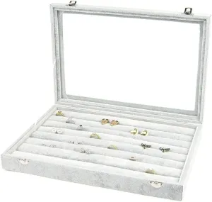 Jewelry Organizer Jewelry Box 10 Different Designs Clear Glass Lid Velvet Jewelry Organizer Box Jewelry Showcase For Watch Earrings Rings. Jewelry Case Jewelry Display Storage