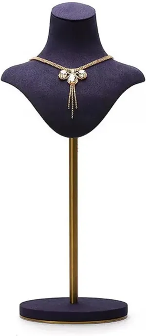 Jewelry Stand Velvet Necklace Display Bust Necklace Stand Display, Adjustable Height Necklace Holder, Purple Velvet Jewelry Mannequin Stands and Displays Jewelry Holder J