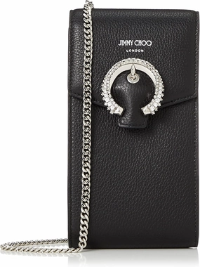 Jimmy Chu Madeline Phone Casual Women's Shoulder Bag Black/Silver [Parallel Import], Black/Silver, One Size