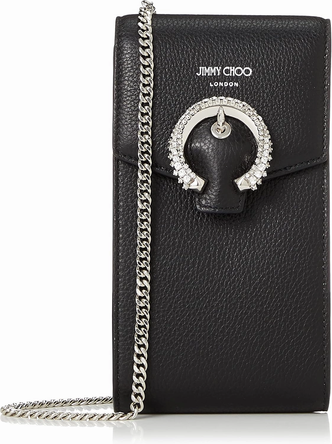 Jimmy Chu Madeline Phone Casual Women's Shoulder Bag Black/Silver [Parallel Import], Black/Silver, One Size
