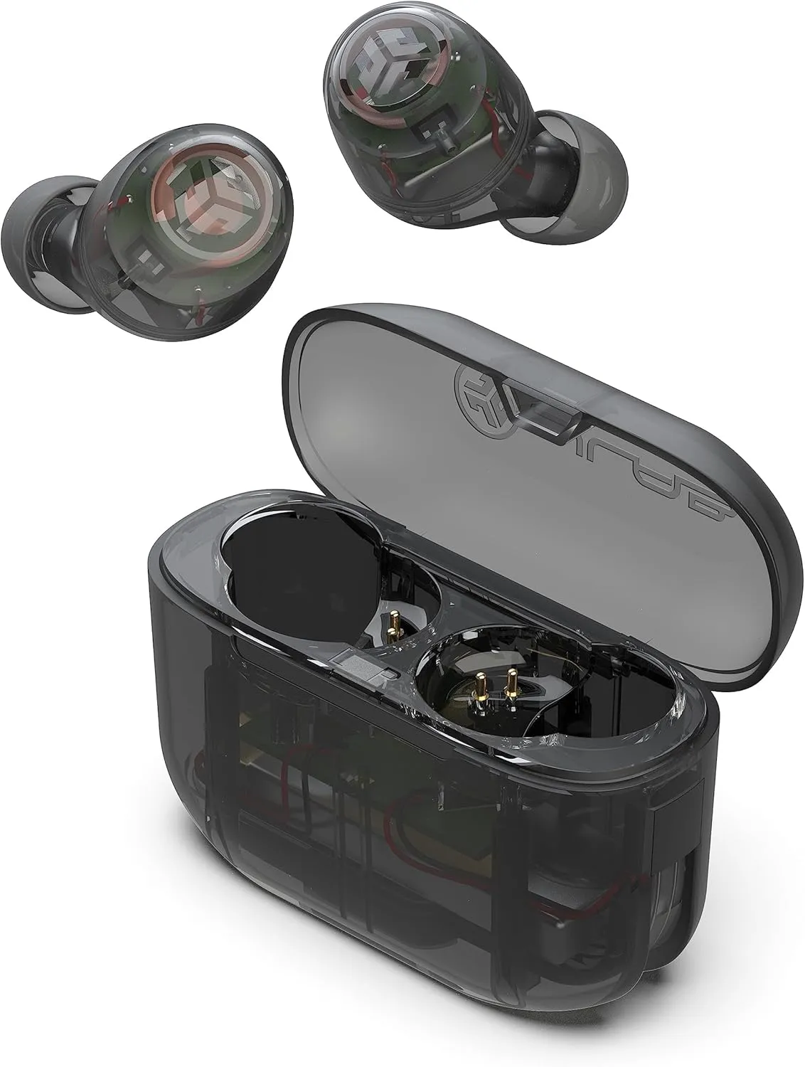 JLab Go Air Pop True Wireless Bluetooth Earbuds & Charging Case, Clear, Dual Connect, IPX4 Sweat Resistance, Bluetooth 5 Connection, 3 EQ Sound Settings Signature, Balanced, Bass Boost