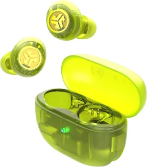 JLab Go Pop ANC True Wireless Earbuds & Charging Case, Transparent Neon Green, Active Noise Cancelling, 10mm Drivers, Dual Connect, Customize Your Sound with App, Be Aware Mode, Google Fast Pair