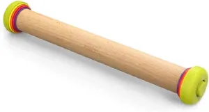 Joseph Joseph PrecisionPin Baking Adjustable Rolling Pin - Consistent and Even Dough Thickness for Perfect Baking Results, Multicolor, 16.54"