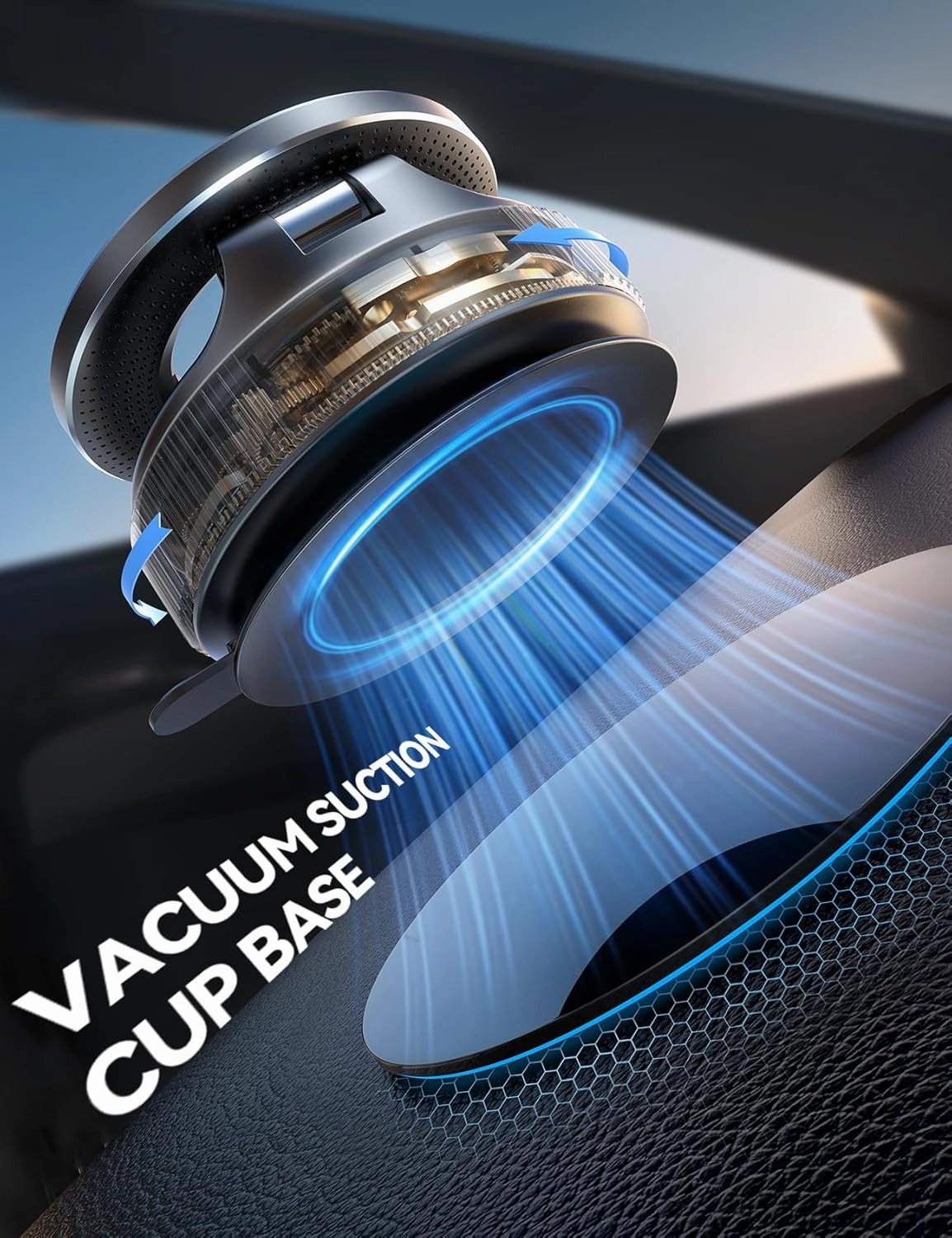 JOYROOM Magsafe Suction Cup Phone Mount, Vacuum Magnetic Phone Holder for Car, 360° Metal Strut Magsafe Car Mount for iPhone 16 Pro Max Plus/iPhone 15 14 13 12 & Android Magsafe Case, Dark Blue